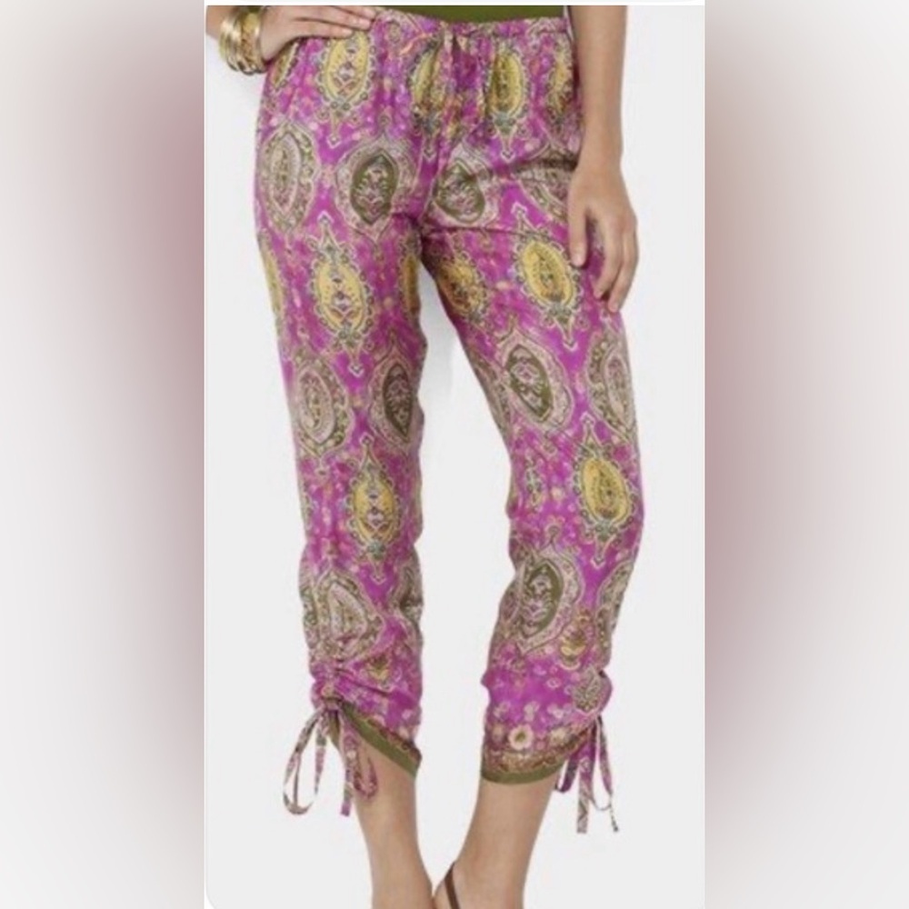 Lauren Ralph LAUREN women’s parsley print drawstring pants size small